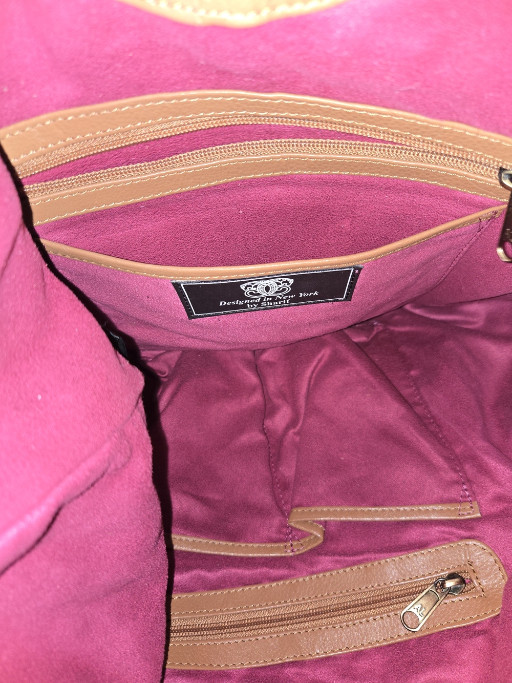 Beautiful Sharif Embossed Chocolate/Tan Leather Hobo. Great Pre-owned Condition - Picture 9 of 9